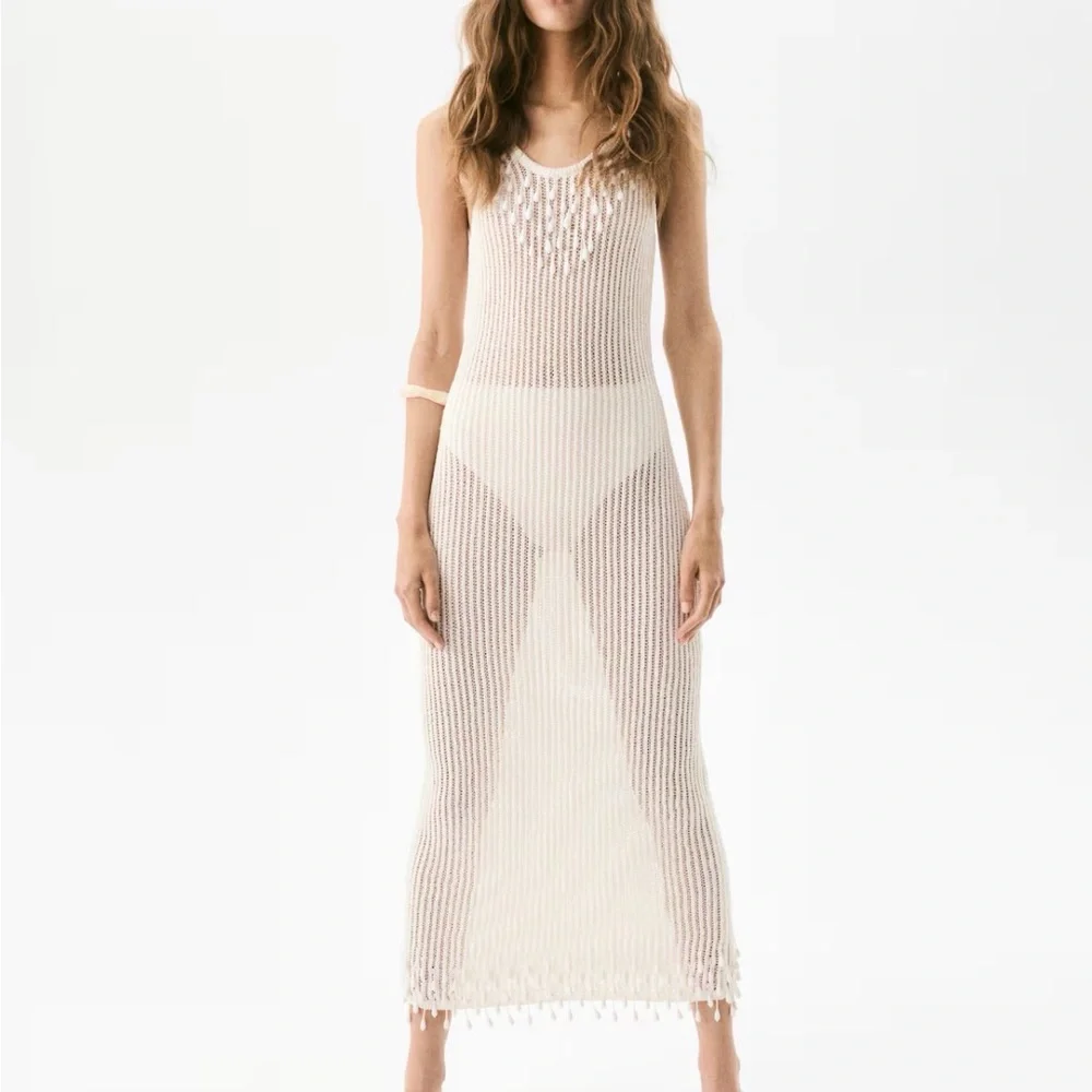 H&M White Knit Embellished Dress - Picture 3 of 5